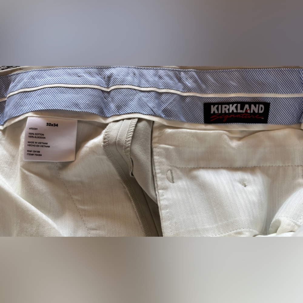 Kirkland Signature Men's Slacks 32x34 Cream
